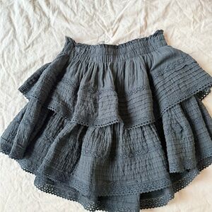 Aerie Black Tiered A-Line Skirt